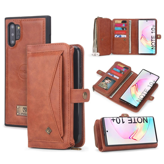 For Samsung Galaxy Note10+ Multi-functional Zipper Wallet Leather Phone Case(Orange) - Galaxy Phone Cases by buy2fix | Online Shopping UK | buy2fix