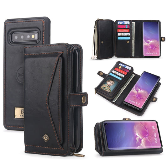 For Samsung Galaxy S10 Multi-functional Zipper Wallet Leather Phone Case(Black) - Galaxy Phone Cases by buy2fix | Online Shopping UK | buy2fix