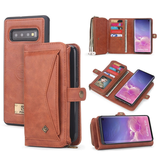 For Samsung Galaxy S10 Multi-functional Zipper Wallet Leather Phone Case(Orange) - Galaxy Phone Cases by buy2fix | Online Shopping UK | buy2fix