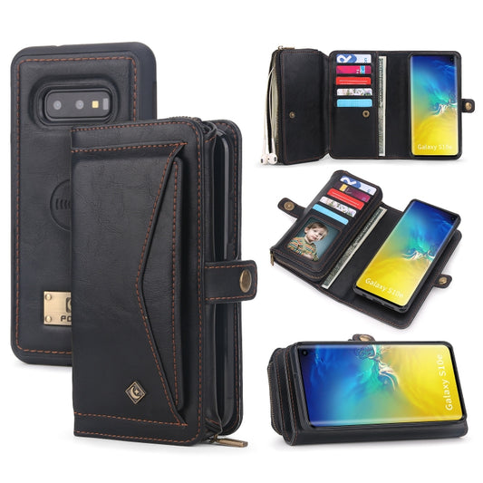 For Samsung Galaxy S10e Multi-functional Zipper Wallet Leather Phone Case(Black) - Galaxy Phone Cases by buy2fix | Online Shopping UK | buy2fix