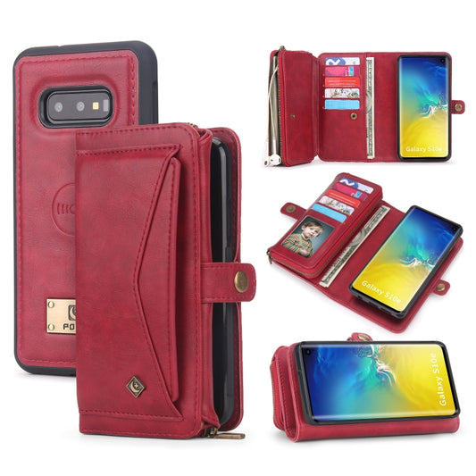 For Samsung Galaxy S10e Multi-functional Zipper Wallet Leather Phone Case(Red) - Galaxy Phone Cases by buy2fix | Online Shopping UK | buy2fix