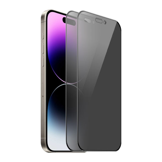 For iPhone 14 Pro 2pcs ENKAY Hat-Prince 360 Degree Anti-peeping Privacy Full Screen Tempered Glass Film - iPhone 14 Pro Tempered Glass by ENKAY | Online Shopping UK | buy2fix