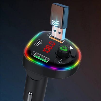 P24 1 Type-C + 2 USB Car Charger Car Bluetooth Music Player Voltage Detection - Bluetooth Car Kits by buy2fix | Online Shopping UK | buy2fix