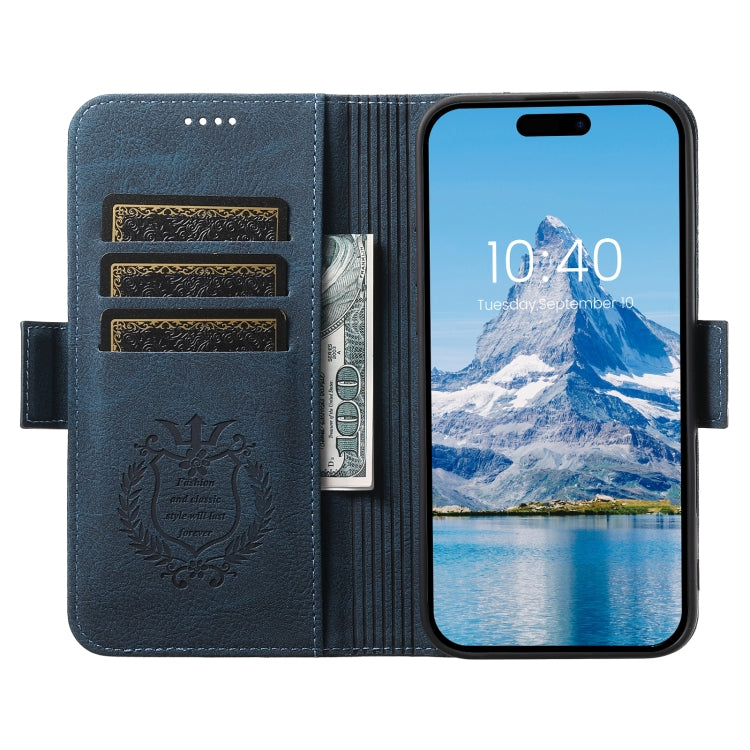 For iPhone 16 Pro SUTENI J07 Multifunctional Horizontal Flip Magsafe Leather Phone Case(Blue) - iPhone 16 Pro Cases by Suteni | Online Shopping UK | buy2fix