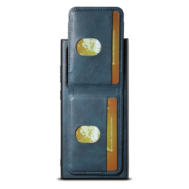 For Samsung Galaxy S24 Ultra 5G Suteni H03 Oil Wax Leather Wallet Stand Back Phone Case(Blue) - Galaxy S24 Ultra 5G Cases by Suteni | Online Shopping UK | buy2fix