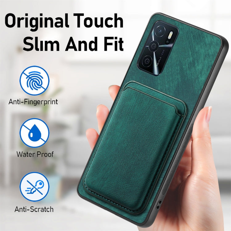 For OPPO Reno8 5G Retro Leather Card Bag Magnetic Phone Case(Green) - OPPO Cases by buy2fix | Online Shopping UK | buy2fix