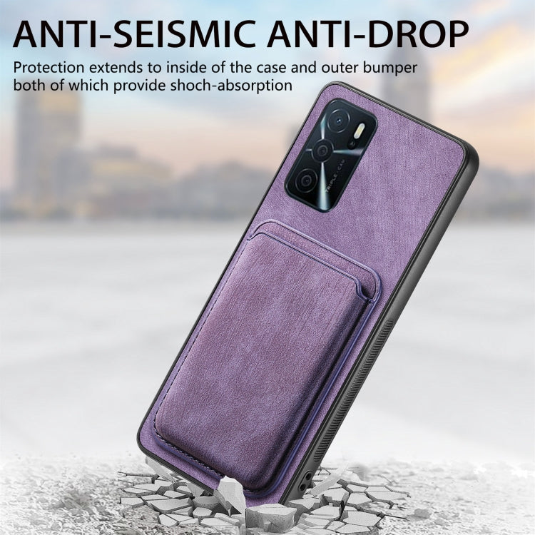 For OPPO Find X5 Pro Retro Leather Card Bag Magnetic Phone Case(Purple) - OPPO Cases by buy2fix | Online Shopping UK | buy2fix