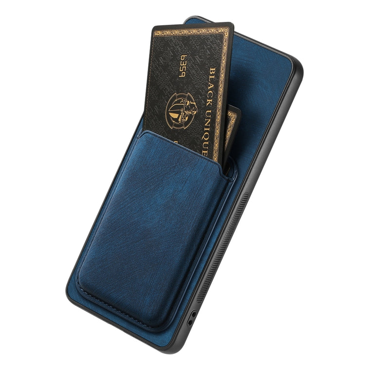 For OPPO Find X5 Retro Leather Card Bag Magnetic Phone Case(Blue) - OPPO Cases by buy2fix | Online Shopping UK | buy2fix