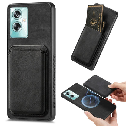 For OPPO A79 5G Retro Leather Card Bag Magnetic Phone Case(Black) - OPPO Cases by buy2fix | Online Shopping UK | buy2fix