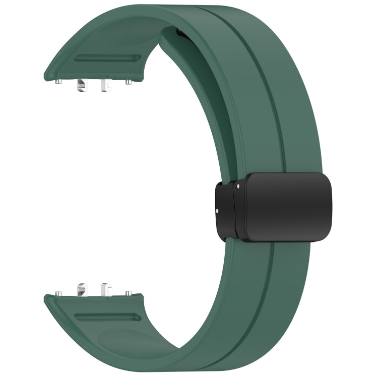 For Samsung Galaxy Fit 3 SM-R390 Magnetic Folding Buckle Silicone Watch Band(Dark Green) - Watch Bands by buy2fix | Online Shopping UK | buy2fix