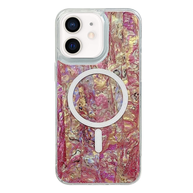 For iPhone 12 / 12 Pro Shell Texture Multicolor MagSafe TPU Phone Case(Roige) - iPhone 12 / 12 Pro Cases by buy2fix | Online Shopping UK | buy2fix