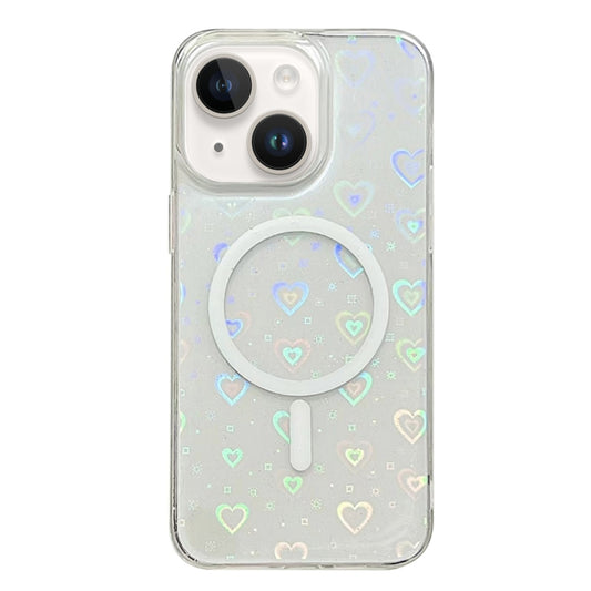 For iPhone 13 Laser Love MagSafe TPU Phone Case(Transparent) - iPhone 13 Cases by buy2fix | Online Shopping UK | buy2fix