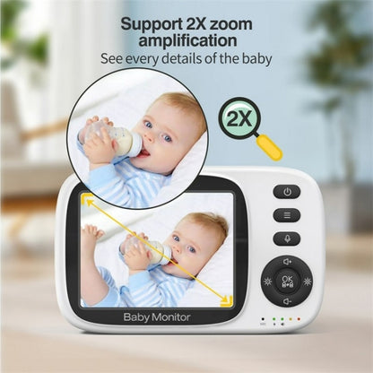 MC632A 2 Way Voice Talk Temperature Monitoring Baby Camera 3.2 inch Screen Baby Monitor(EU Plug) - Baby Monitor by buy2fix | Online Shopping UK | buy2fix