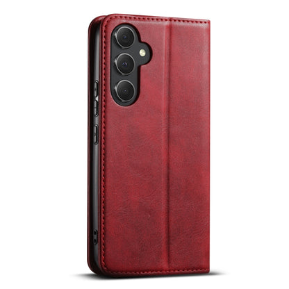 For Samsung Galaxy S24 5G Suteni J02 Oil Wax Wallet Leather Phone Case(Red) - Galaxy S24 5G Cases by Suteni | Online Shopping UK | buy2fix