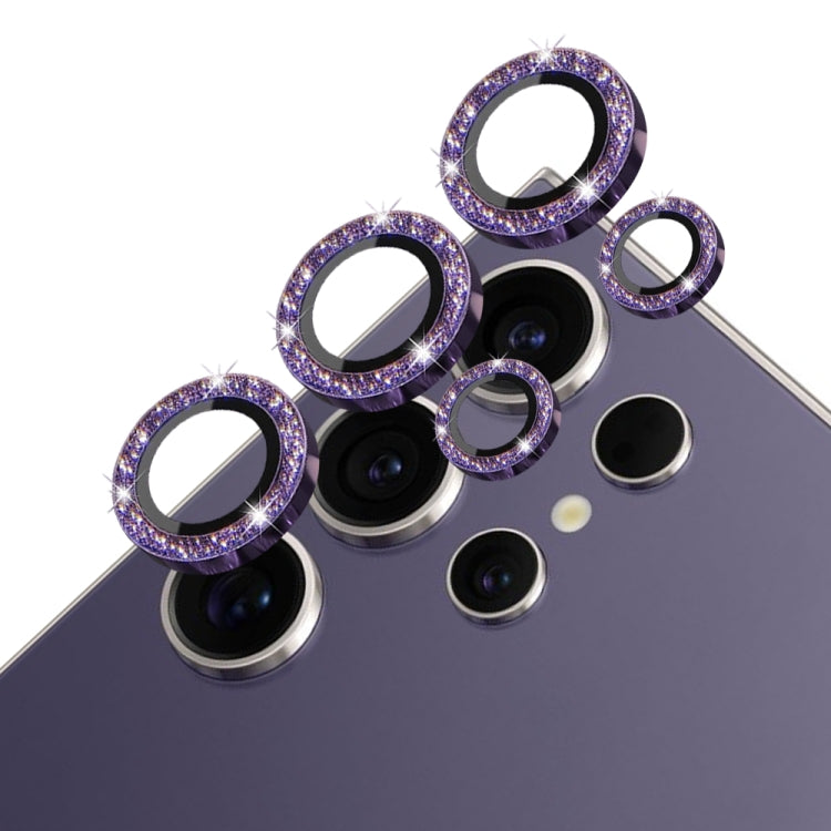 For Samsung Galaxy S24 Ultra 5G NORTHJO Camera Lens Bling Glitter Metal Ring Tempered Glass Film(Purple) - Galaxy S24 Ultra 5G Tempered Glass by NORTHJO | Online Shopping UK | buy2fix