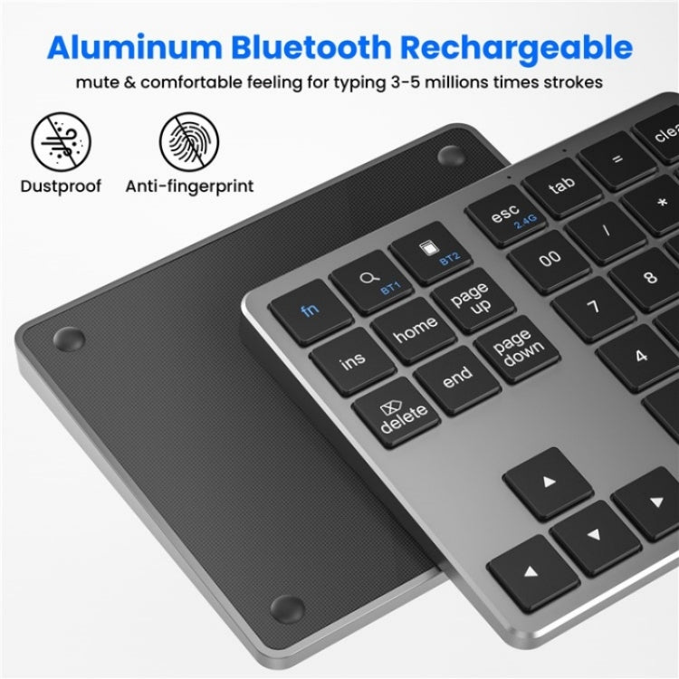 K-35 Computer Laptop Keyboard 35-Keys Tablet Accessories Bluetooth Keypad(Silver) - Wireless Keyboard by buy2fix | Online Shopping UK | buy2fix