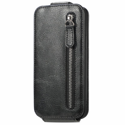 For Motorola Edge 2024 Zipper Wallet Vertical Flip Leather Phone Case(Black) - Motorola Cases by buy2fix | Online Shopping UK | buy2fix