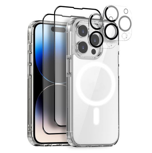 For iPhone 14 Pro Max NORTHJO 5 in 1 Magsafe Clear Phone Case with 2pcs Screen Film + 2pcs Rear Lens Film - iPhone 14 Pro Max Cases by NORTHJO | Online Shopping UK | buy2fix