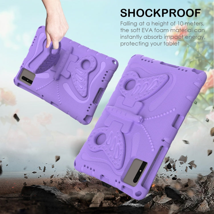 For Samsung Galaxy Tab S9 11 X710 Butterfly Bracket EVA Shockproof Tablet Case(Light Purple) - Other Galaxy Tab PC by buy2fix | Online Shopping UK | buy2fix