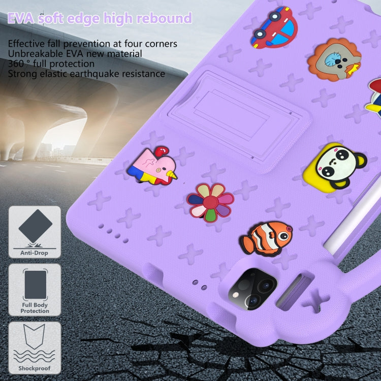 For  iPad Pro 11 2024 Handle Kickstand Children EVA Shockproof Tablet Case(Light Purple) - iPad Pro 11 2024 Cases by buy2fix | Online Shopping UK | buy2fix