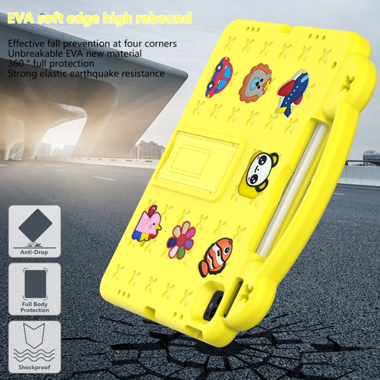 For iPad Air 13 2024 Handle Kickstand Children EVA Shockproof Tablet Case(Yellow) - iPad Air 13 2024 Cases by buy2fix | Online Shopping UK | buy2fix