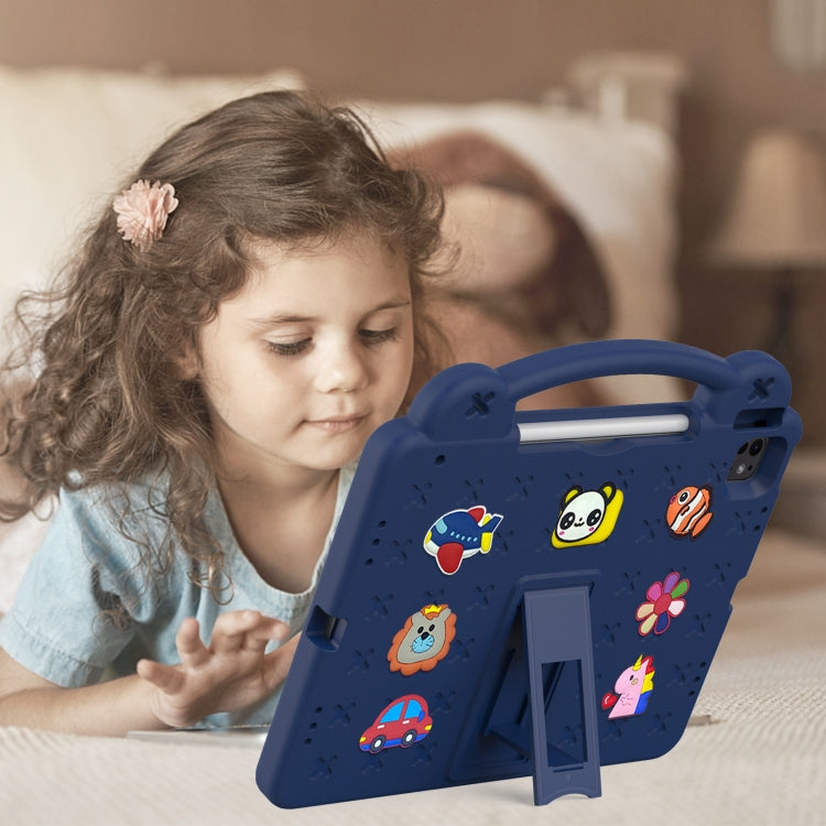 For iPad Air 13 2025 / 2024 Handle Kickstand Children EVA Shockproof Tablet Case(Navy Blue) - iPad Air 13 2025 / 2024 Cases by buy2fix | Online Shopping UK | buy2fix