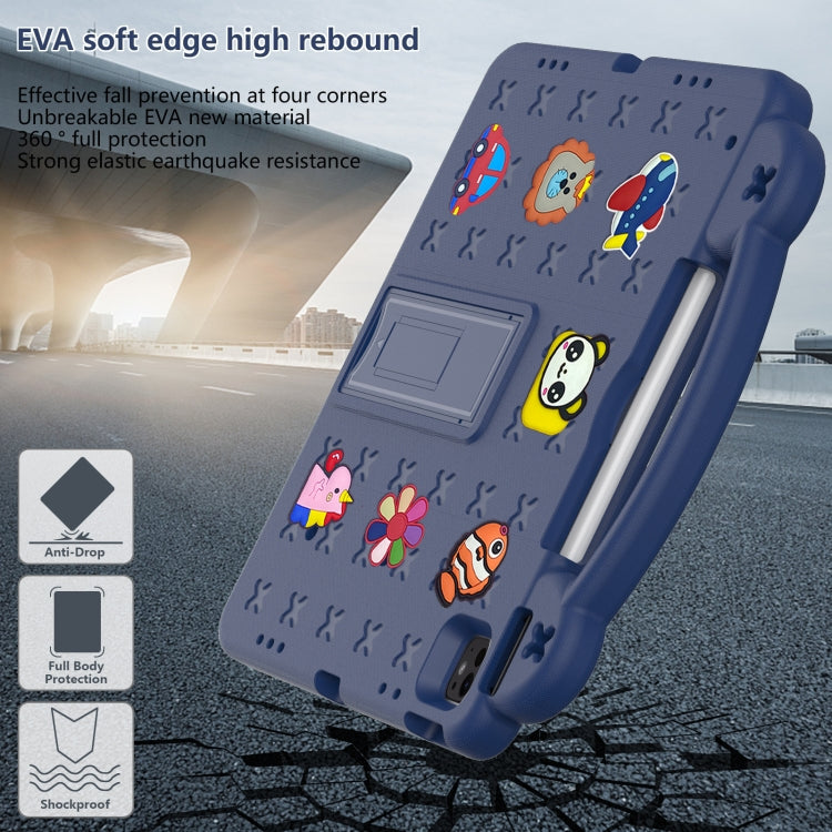 For iPad Air 13 2025 / 2024 Handle Kickstand Children EVA Shockproof Tablet Case(Navy Blue) - iPad Air 13 2025 / 2024 Cases by buy2fix | Online Shopping UK | buy2fix