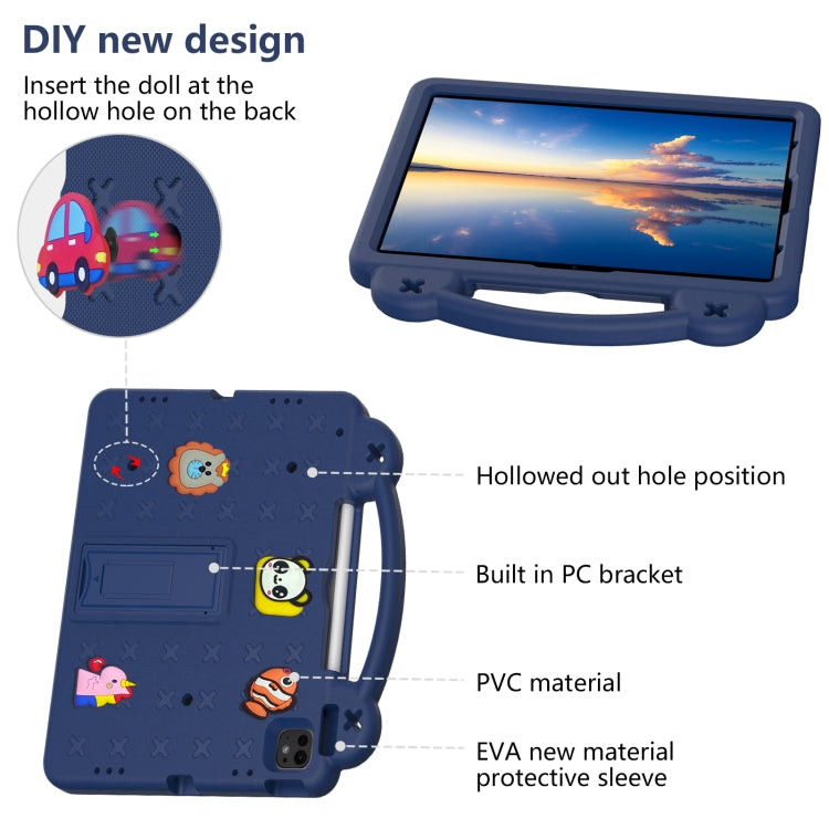 For iPad Air 13 2025 / 2024 Handle Kickstand Children EVA Shockproof Tablet Case(Navy Blue) - iPad Air 13 2025 / 2024 Cases by buy2fix | Online Shopping UK | buy2fix