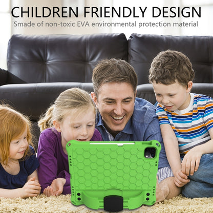 For iPad Pro 11 2024 Honeycomb EVA Hybrid PC Tablet Case with Strap(Green+Black) - iPad Pro 11 2024 Cases by buy2fix | Online Shopping UK | buy2fix