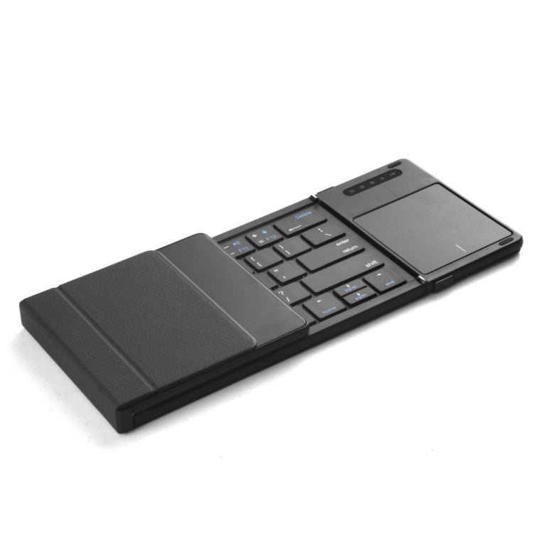 B077T With Touchpad Foldable PU Leather Wireless Bluetooth Keyboard - Wireless Keyboard by buy2fix | Online Shopping UK | buy2fix