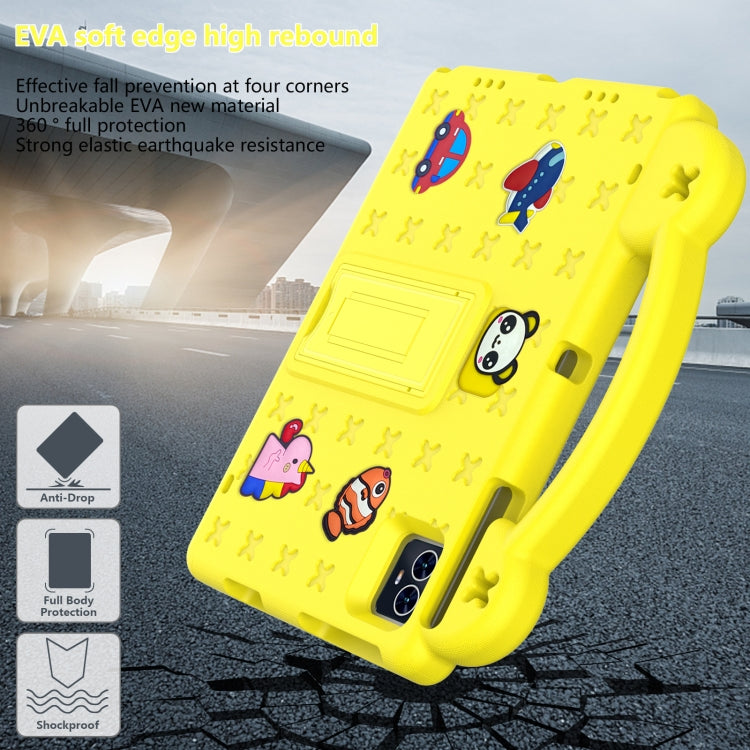 For Walmart ONN 10.1 Gen4 2024 Handle Kickstand Children EVA Shockproof Tablet Case(Yellow) - Others by buy2fix | Online Shopping UK | buy2fix