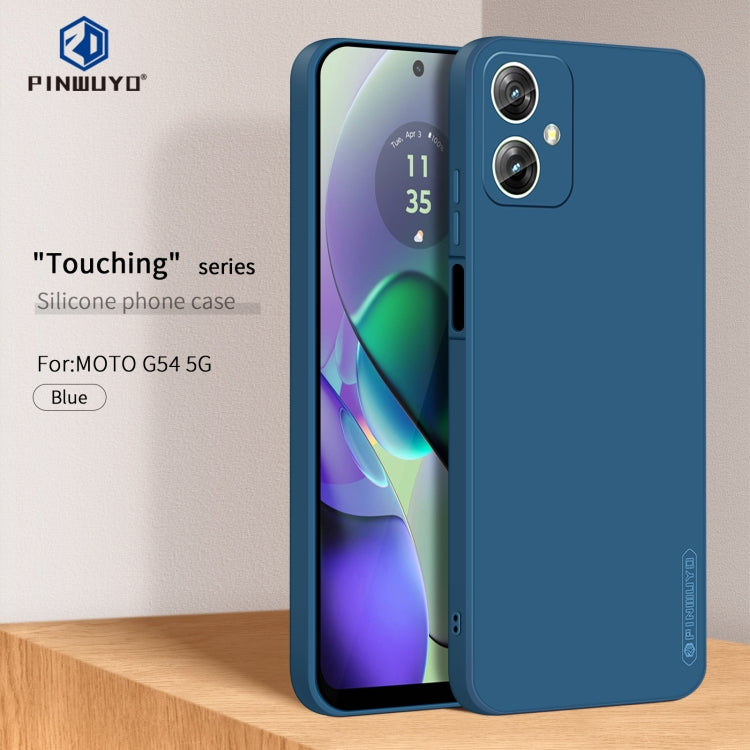 For Motorola Moto G54 5G PINWUYO Sense Series Liquid Silicone TPU Phone Case(Blue) - Motorola Cases by PINWUYO | Online Shopping UK | buy2fix