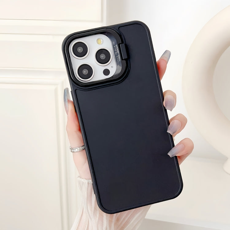 For iPhone 16 Pro Max Lens Frame Holder Shockproof Phone Case(Black) - iPhone 16 Pro Max Cases by buy2fix | Online Shopping UK | buy2fix