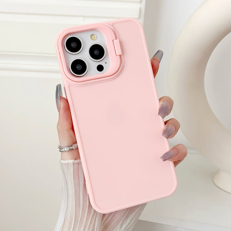 For iPhone 16 Pro Max Lens Frame Holder Shockproof Phone Case(Pink) - iPhone 16 Pro Max Cases by buy2fix | Online Shopping UK | buy2fix