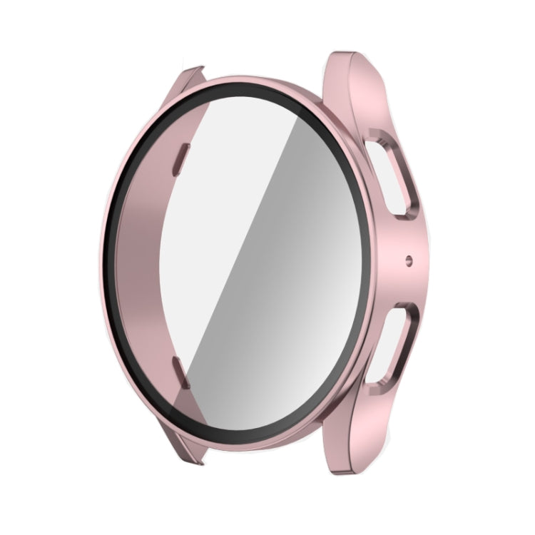 For Samsun Galaxy Watch 7 40mm PC + Tempered Film Integrated Watch Protective Case(Rose Gold) - Watch Cases by buy2fix | Online Shopping UK | buy2fix