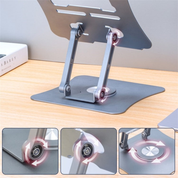 G69 Heat Dissipation Rotatable Notebook Desktop Stand Aluminum Alloy Foldable Laptop Bracket(Grey) - Laptop Stand by buy2fix | Online Shopping UK | buy2fix