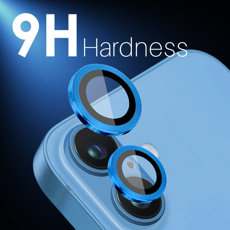 For iPhone 16 / 16 Plus NORTHJO 2 Sets 4pcs Camera Lens Protector Cover Metal Ring Film(Blue) - iPhone 16 Plus Tempered Glass by NORTHJO | Online Shopping UK | buy2fix