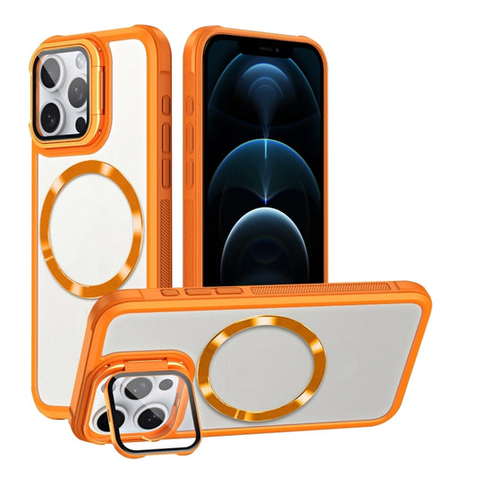 For iPhone 12 Pro Max Magsafe CD-grain Acrylic Hybrid TPU Phone Case(Orange) - iPhone 12 Pro Max Cases by buy2fix | Online Shopping UK | buy2fix