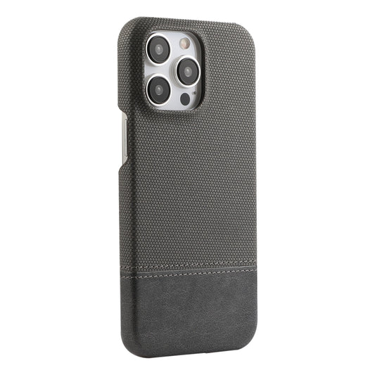 For iPhone 16 Pro Max Stitching Cloth PU Shockproof Phone Case(Grey) - iPhone 16 Pro Max Cases by buy2fix | Online Shopping UK | buy2fix