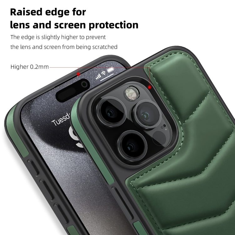 For iPhone 13 Pro Down Jacket Card Bag Holder MagSafe Phone Case(Dark Green) - iPhone 13 Pro Cases by buy2fix | Online Shopping UK | buy2fix