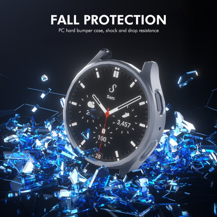 For Samsung Galaxy Watch7 40mm ENKAY Hat-Prince Electroplated Hard PC Case + 0.2mm 9H Glass Screen Protector(Silver) - Watch Cases by ENKAY | Online Shopping UK | buy2fix