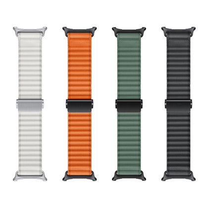 For Samsung Galaxy Watch Ultra 47mm Ocean Style Magnetic Buckle Braided Watch Band(Orange) - Watch Bands by buy2fix | Online Shopping UK | buy2fix