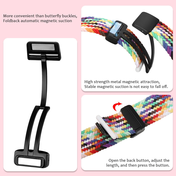 For Samsung Galaxy Watch Ultra 47mm Fold Magnetic Buckle Braided Watch Band(Rainbow) - Watch Bands by buy2fix | Online Shopping UK | buy2fix