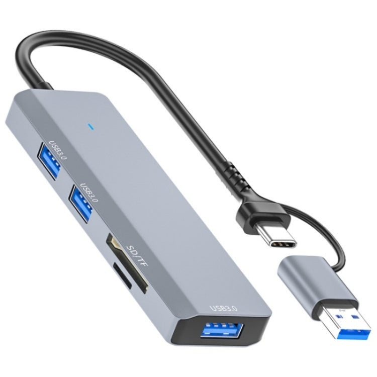 ADS-310D 2-in-1 Type-C + USB to 3 x USB 3.0 + SD / TF Card Slots Multi-Port Hub - USB 3.0 HUB by buy2fix | Online Shopping UK | buy2fix