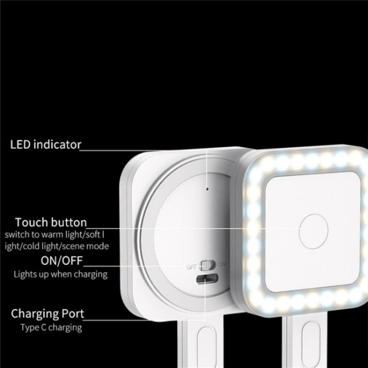 V18 Portable Skin Beauty Live Streaming LED Fill Light Magnetic Phone Selfie Lamp(White) - Selfie Light by buy2fix | Online Shopping UK | buy2fix