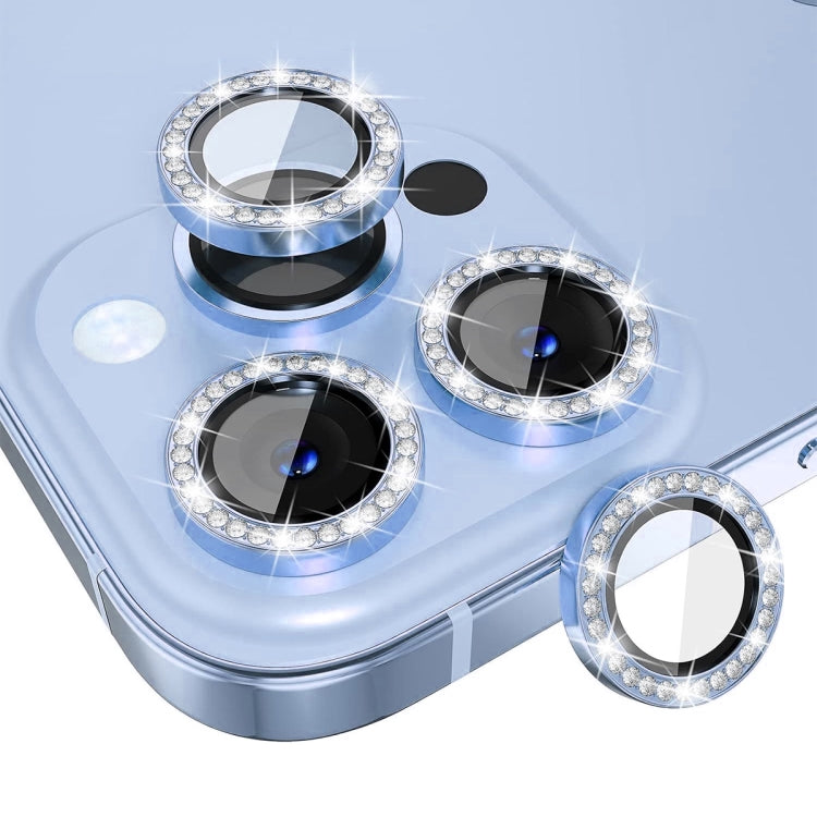 For iPhone 16 Pro / 16 Pro Max ENKAY AR Anti-reflection Individual Diamond Ring Camera Lens Glass Full Film(Sierra Blue) - iPhone 16 Pro Max Tempered Glass by ENKAY | Online Shopping UK | buy2fix