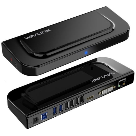 WAVLINK UG49DK4 Universal Laptop Docking Station Dual Monitor Supports DVI / HDMI / VGA(EU Plug) - USB 3.0 HUB by WAVLINK | Online Shopping UK | buy2fix