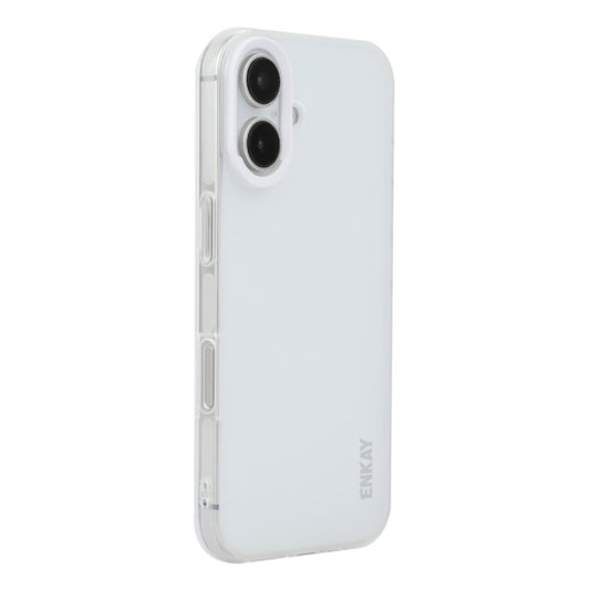 For iPhone 16 Plus ENKAY Hat-Prince Translucent Matte TPU Soft Phone Case(White) - iPhone 16 Plus Cases by ENKAY | Online Shopping UK | buy2fix