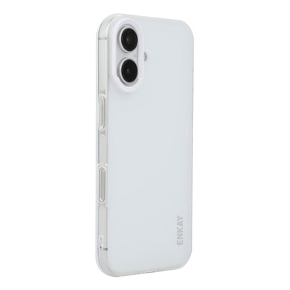 For iPhone 16 ENKAY Hat-Prince Translucent Matte TPU Soft Phone Case(White) - iPhone 16 Cases by ENKAY | Online Shopping UK | buy2fix