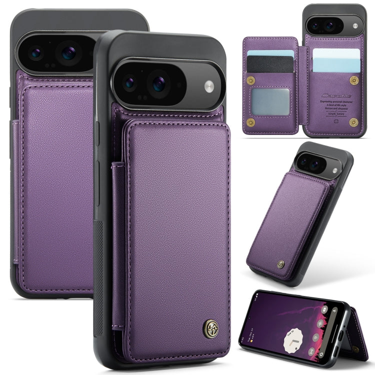 For Google Pixel 9 / 9 Pro CaseMe C22 Card Slots Holder RFID Anti-theft Phone Case(Purple) - Google Cases by CaseMe | Online Shopping UK | buy2fix